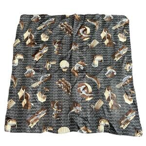 Silky Square Scarf- Vtg Kenneth Cole- New York- lizard Geico abstract 20x20"